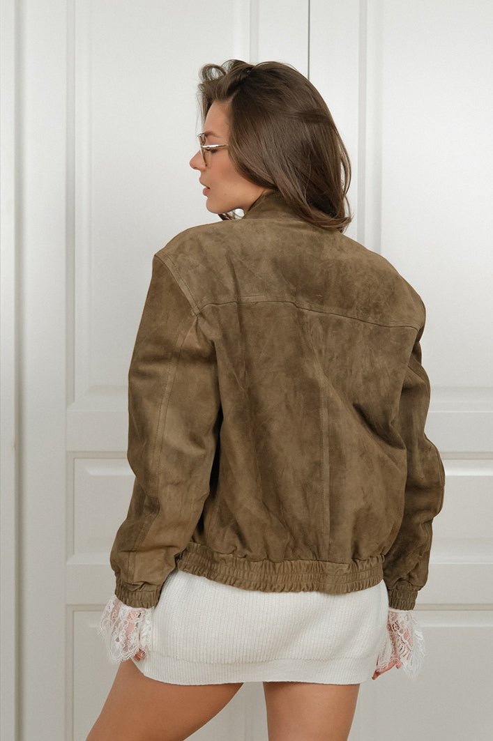 Olivia Vintage Khaki Suede Jacket