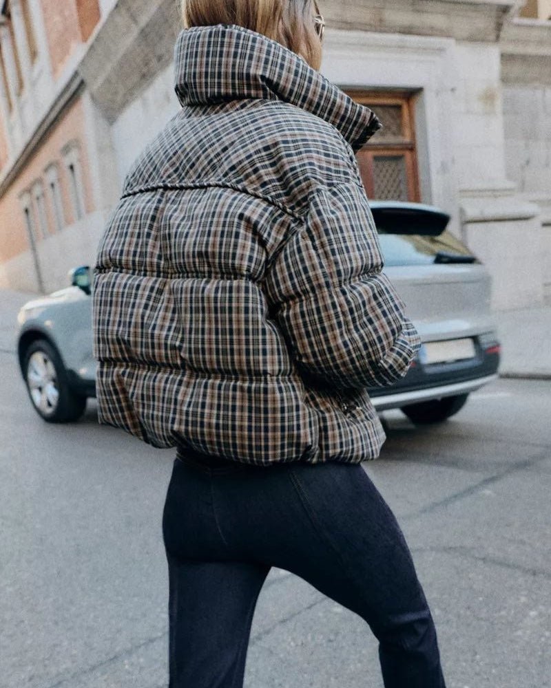 Valerie rutmönstrad pufferjacka
