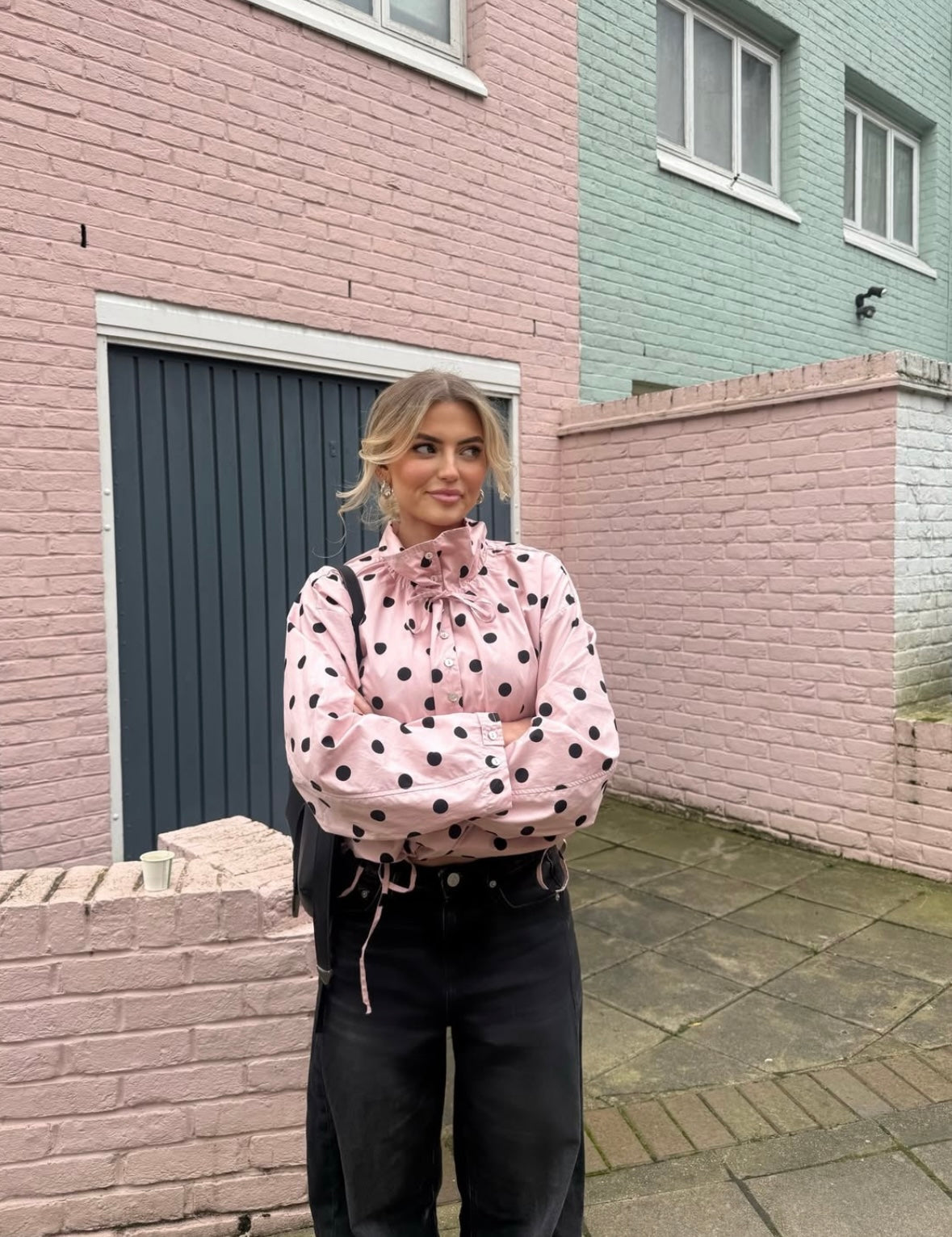 Linda Drawstring Polka Dot Jacket