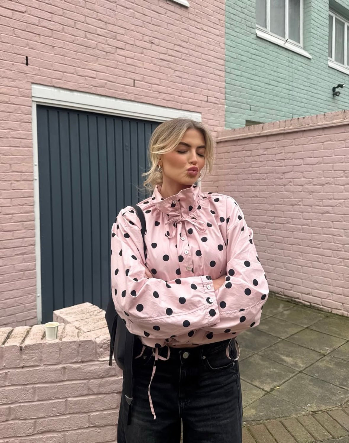 Linda Drawstring Polka Dot Jacket