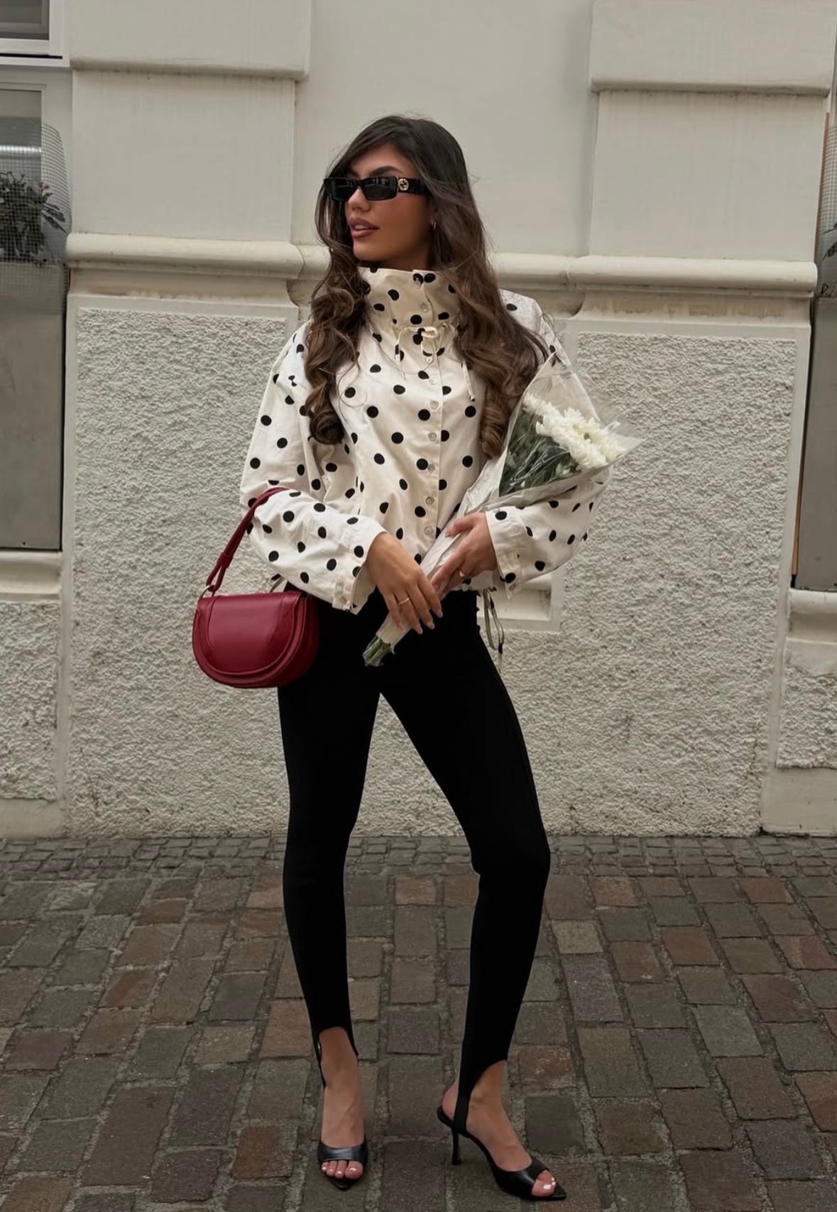 Linda Drawstring Polka Dot Jacket