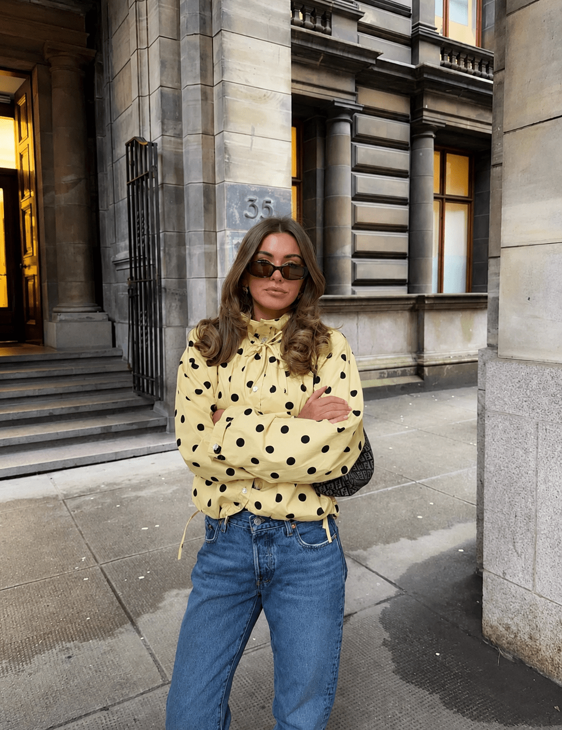 Linda Drawstring Polka Dot Jacket