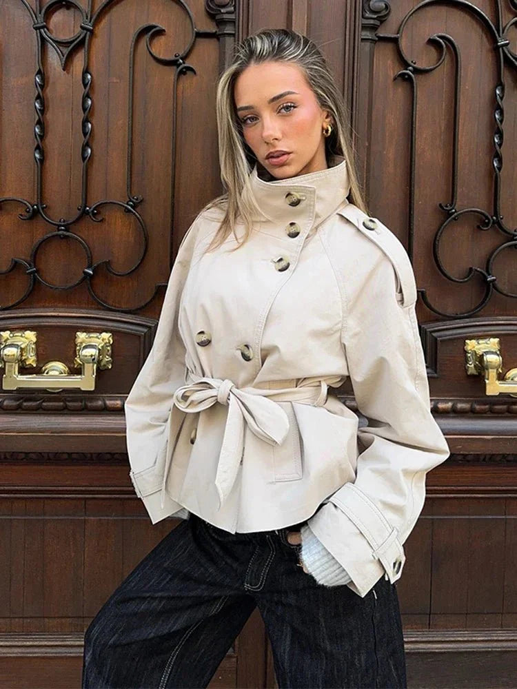Anna Belted Short Trench Coat