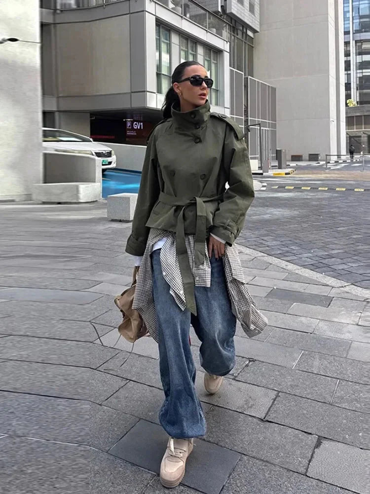 Anna Belted Short Trench Coat