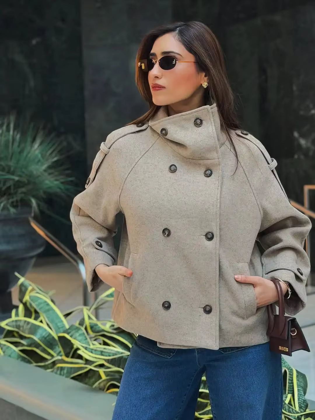 Kelly ståkrage oversized kappa