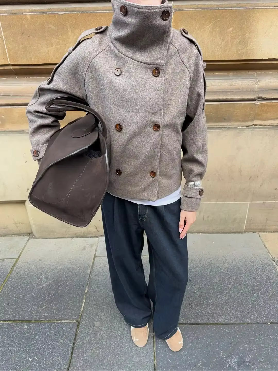 Kelly ståkrage oversized kappa