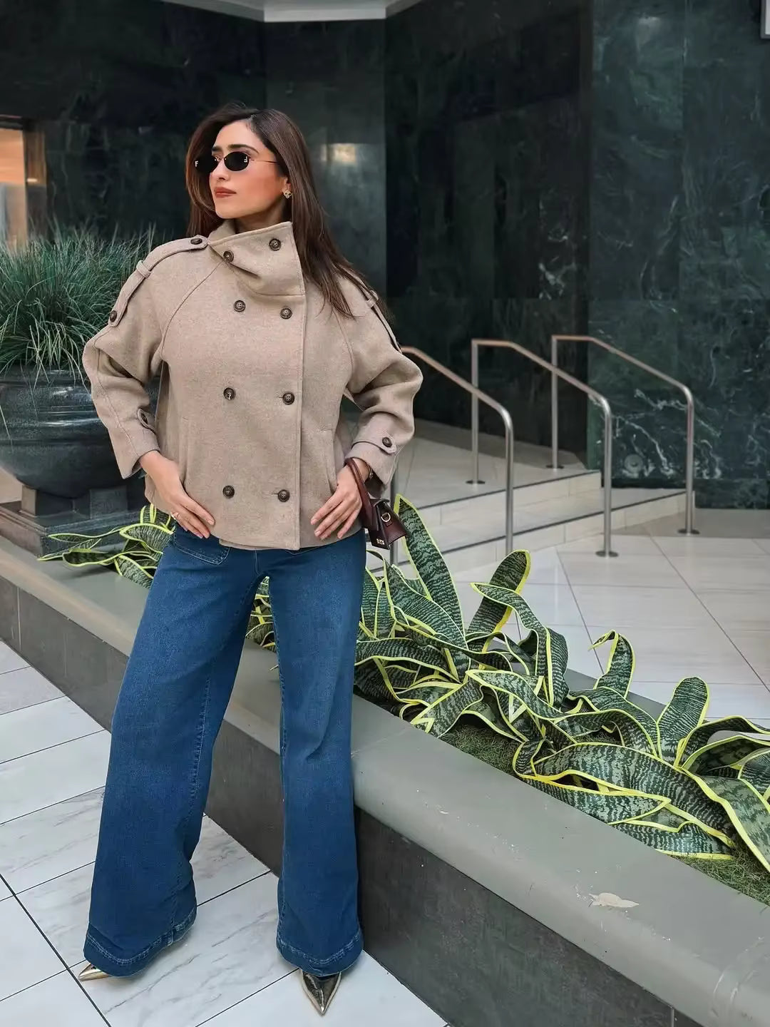 Kelly ståkrage oversized kappa