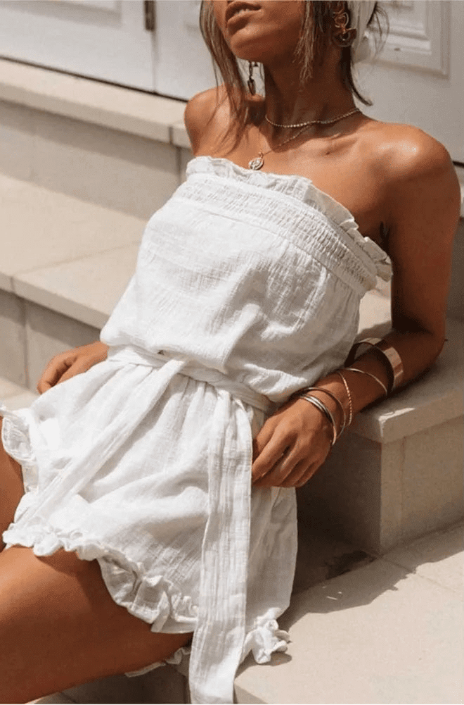 Sophie axelbandslösa jumpsuit med skärp