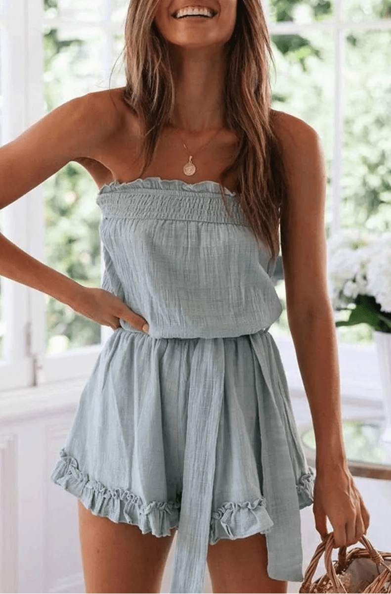 Sophie axelbandslösa jumpsuit med skärp