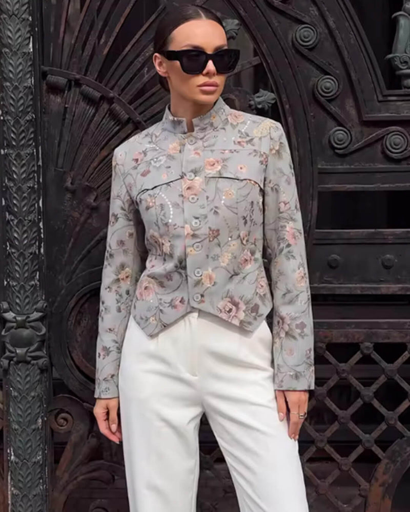 Anne Vintage Jacquard Kort Jacka