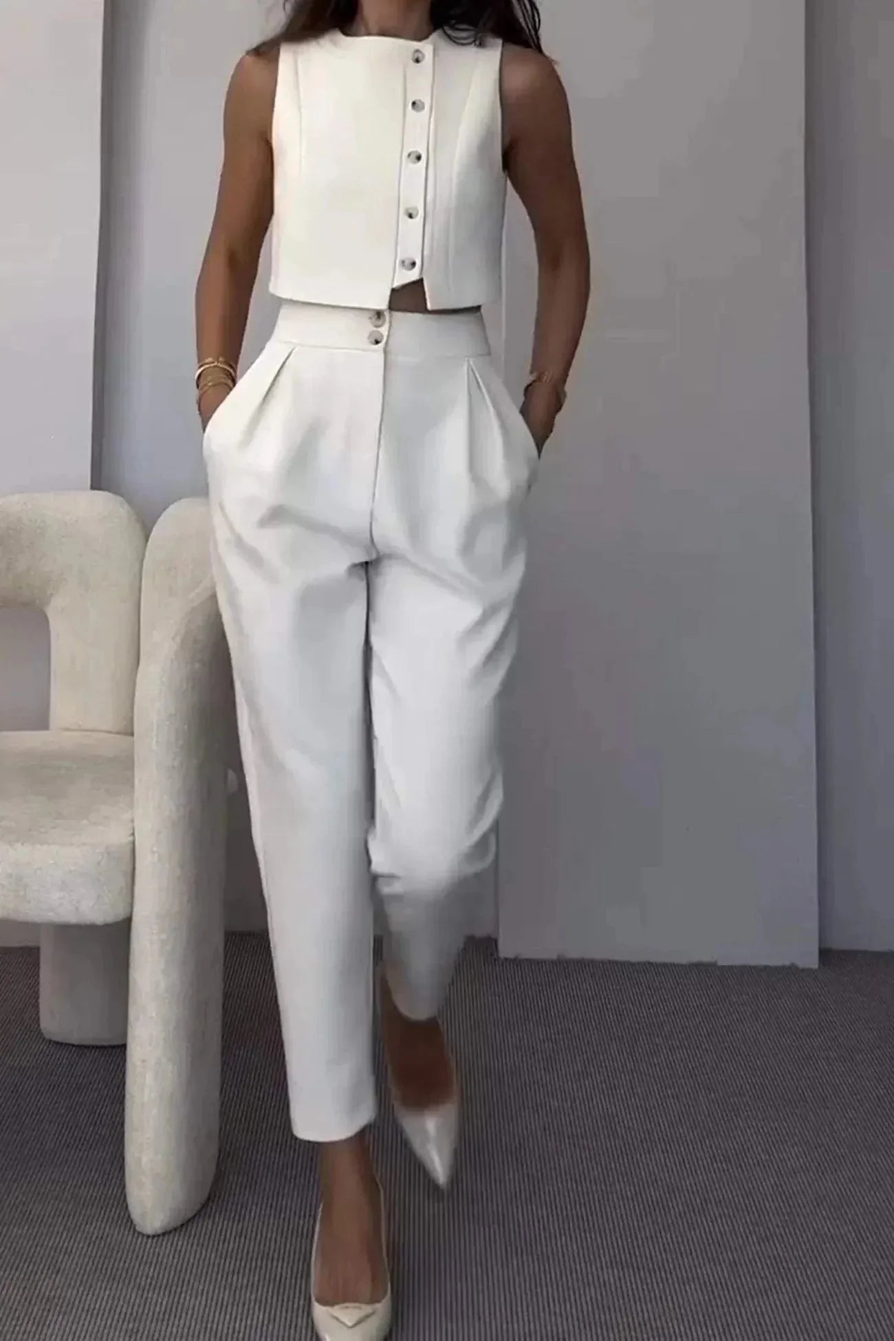 Hayley croppad topp tvådelat set