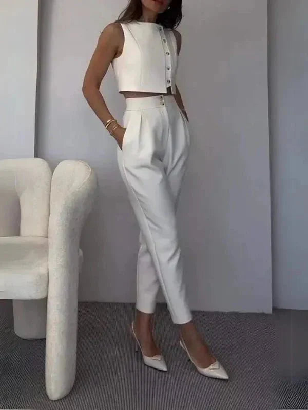 Hayley croppad topp tvådelat set