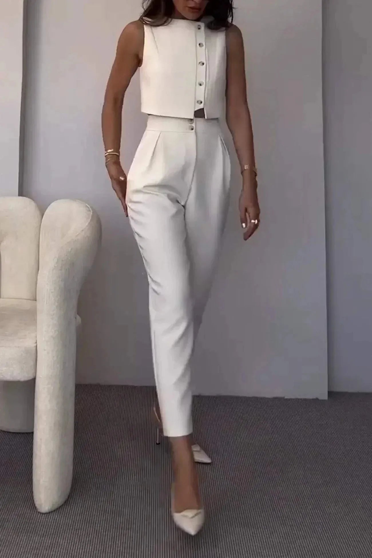 Hayley croppad topp tvådelat set