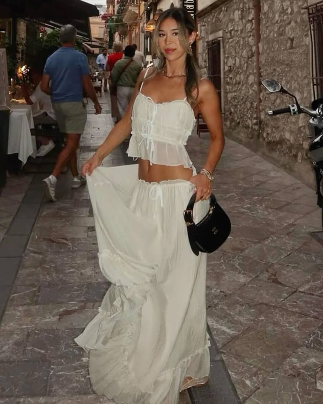 Valerie rynkad cami maxikjol-set