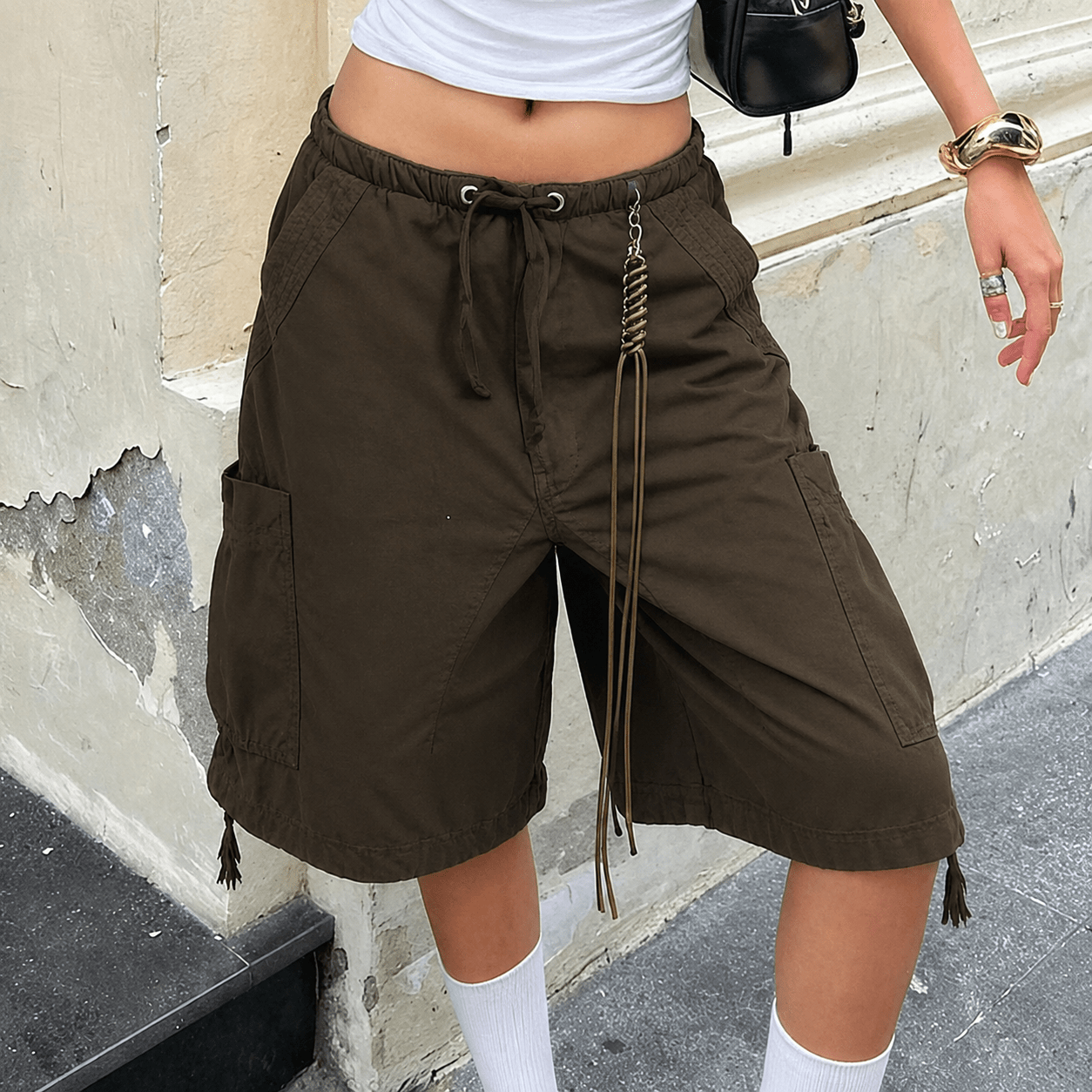 Ariane baggy cargo jeansshorts