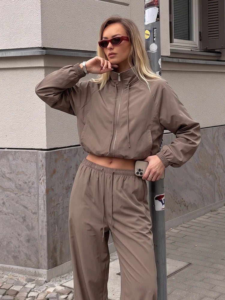 Angela skräddarsydd kavaj & byxset med vida ben