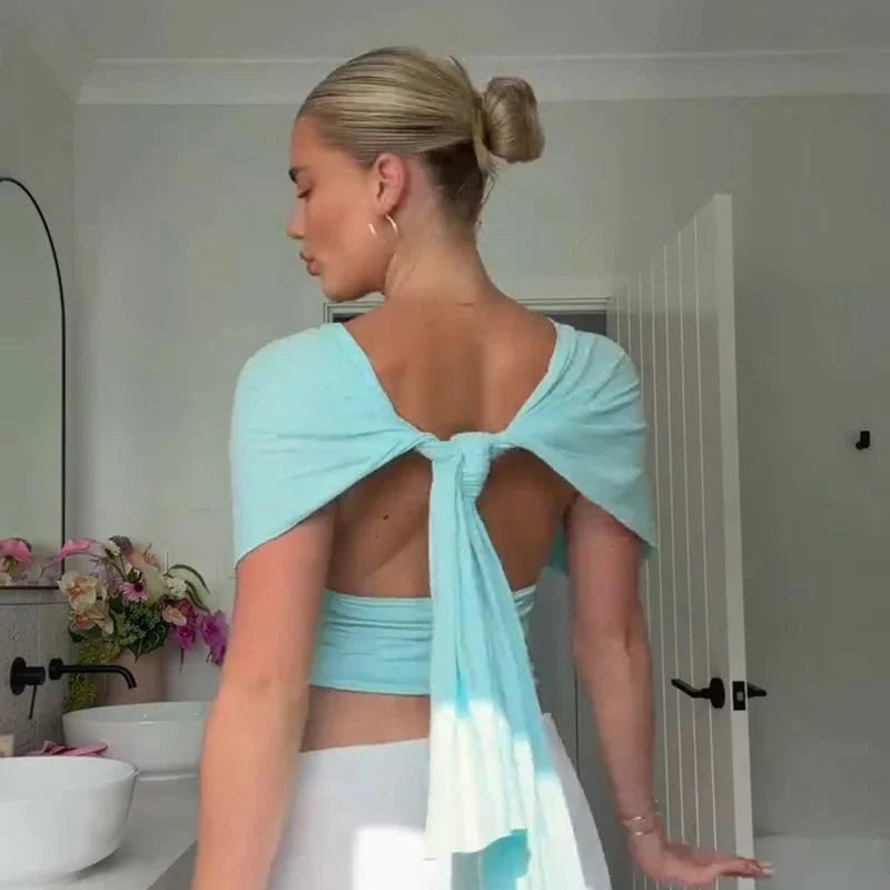 Luana snörad crop-top