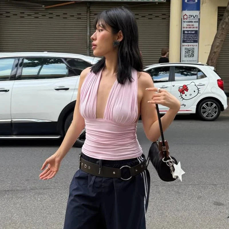 Luana snörad crop-top