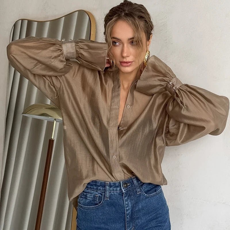 Vivienne långärmad transparent blus