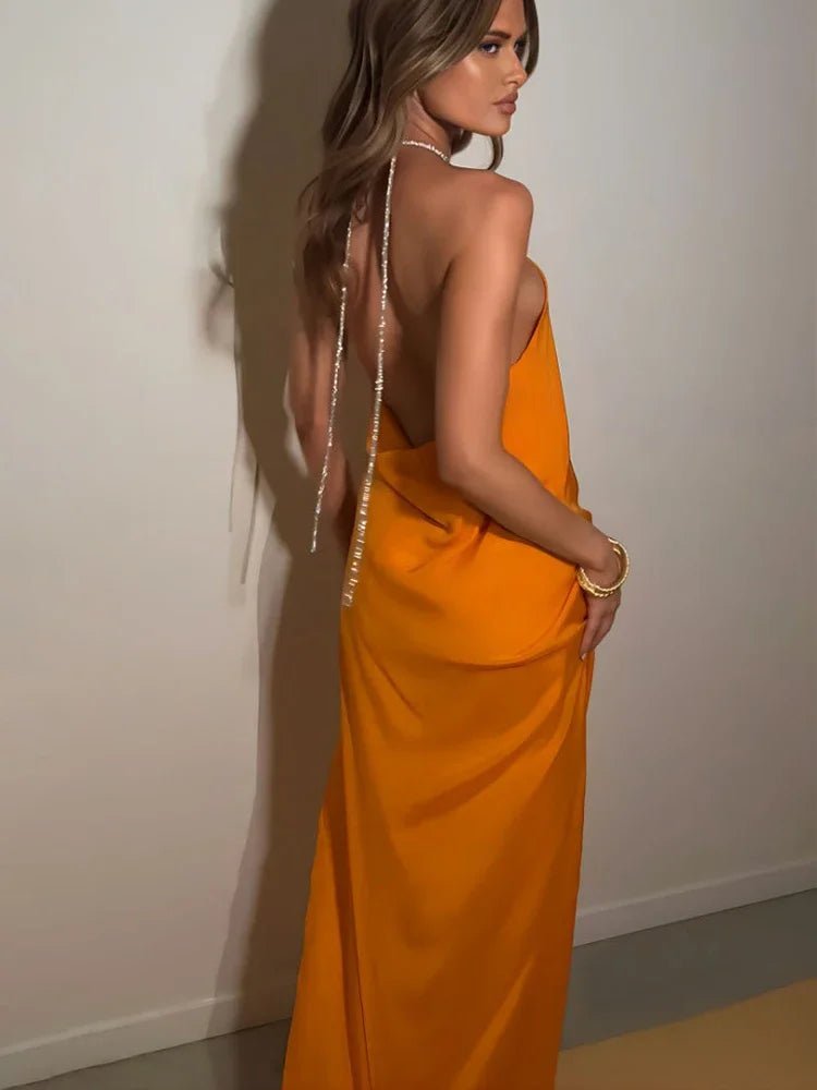 Leah Paljettklänning halterneck maxi