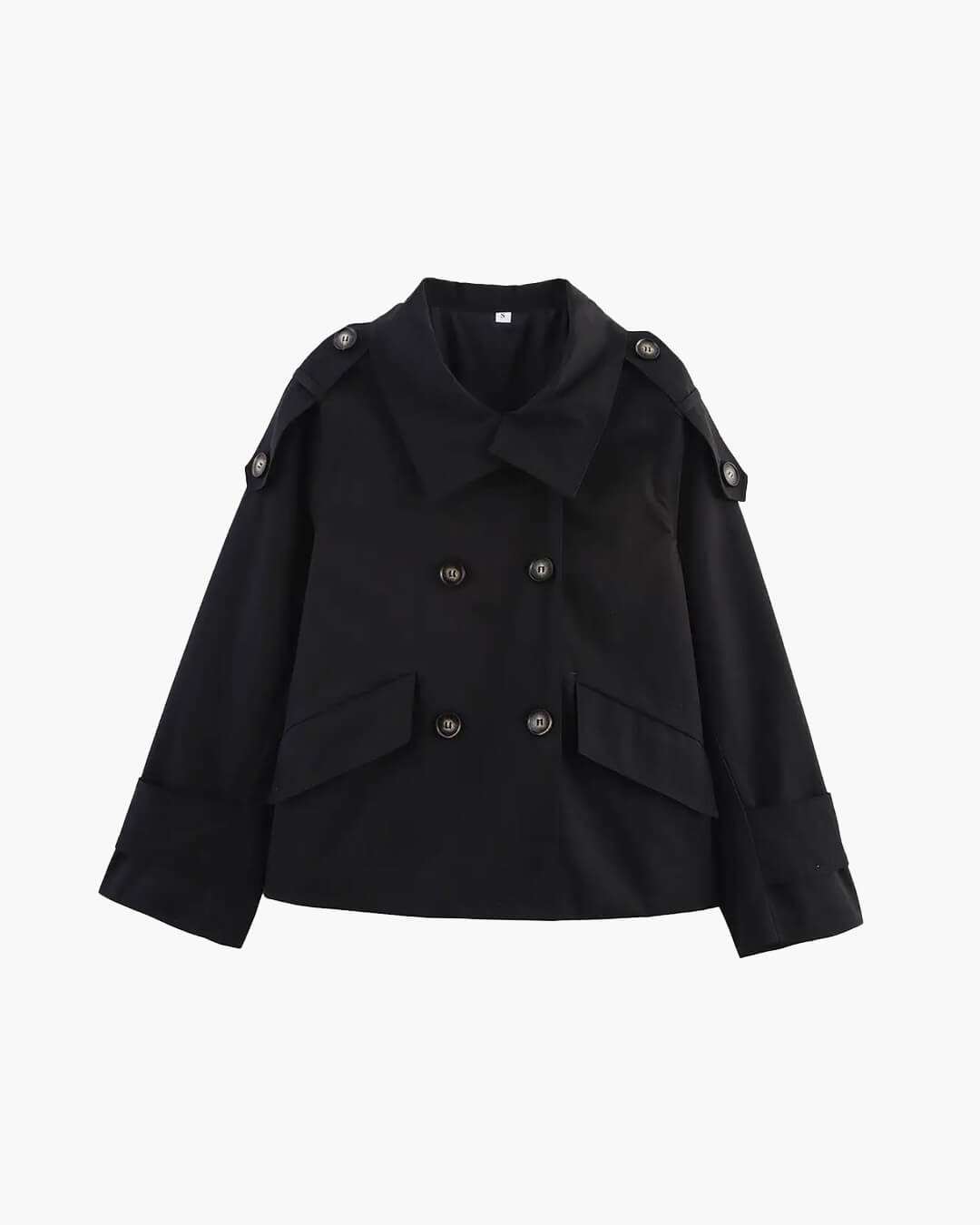 Brynn cropped trenchcoat med ståkrage