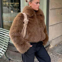 Adeline kort jacka i fuskpäls