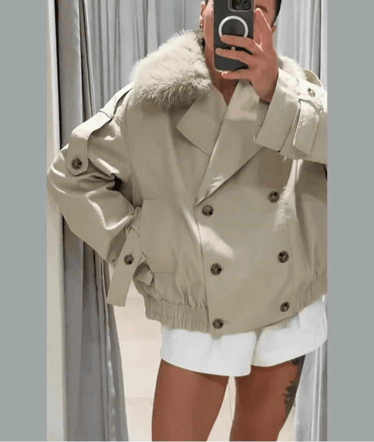 ZEYA - Allison Trench Coat with Faux Fur