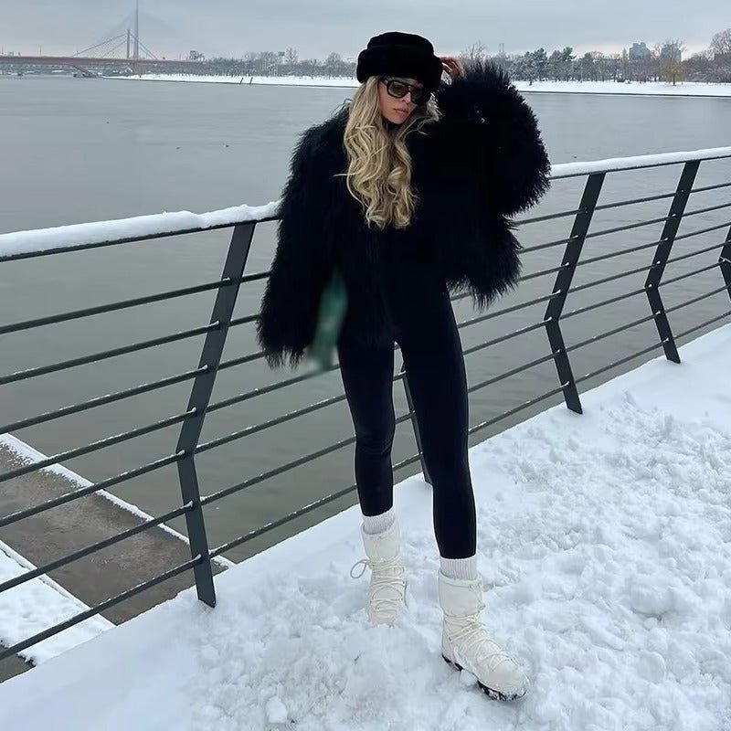 ZEYA - Almira Fuzzy Faux Fur Coat