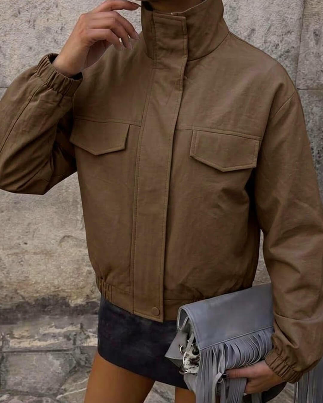 ZEYA - Amelie Brown Zip Jacket