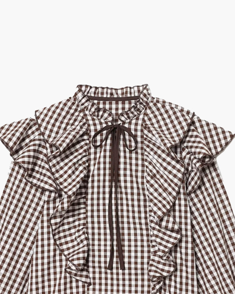 ZEYA - Amelie Gingham Ruffle Blouse