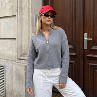 Amy Double Zip Stickad Kofta