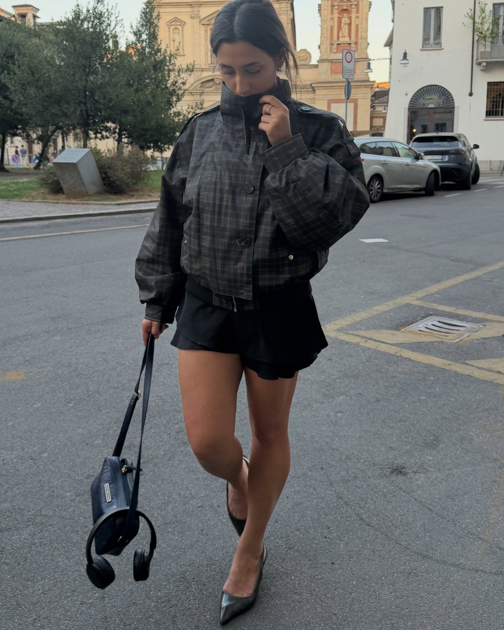 ZEYA - Amy Vintage Plaid Bomber Jacket