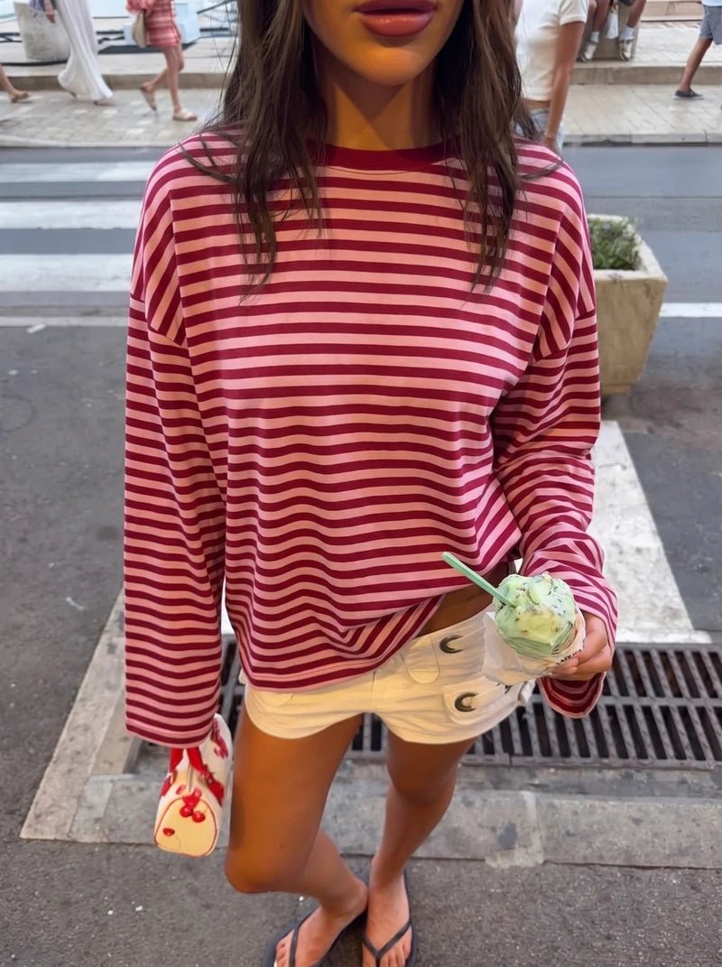 ZEYA - Angela Striped Oversized Knit Sweater