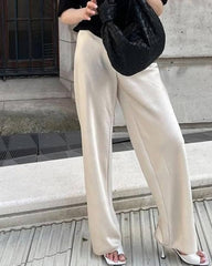 Angelita satängbyxor med vida ben