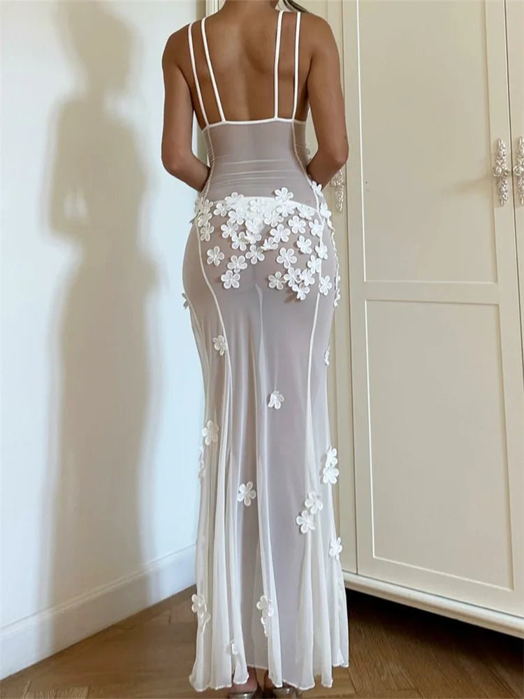 ZEYA - Annalyn Sheer Thigh - Slit Maxi Dress