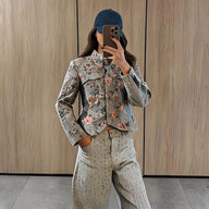 Anne Vintage Jacquard Kort Jacka