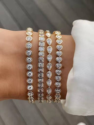 Arabella Heart-Cut Zirconia Tennis Bracelet