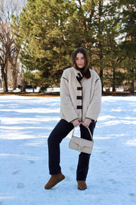 Averie Funnel Neck Sherpa Jacket