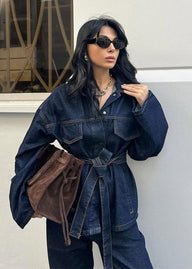 Suzette bältat denimset