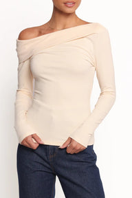 Bobbie Asymmetrisk Off Shoulder-topp