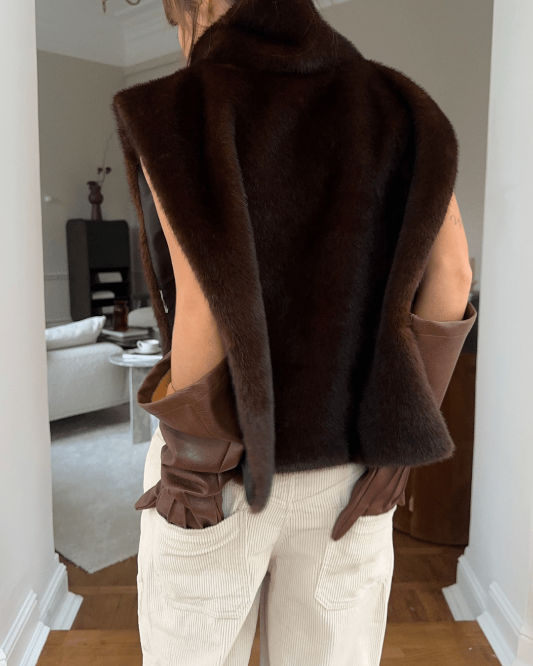 ZEYA - Carina Faux Fur Turtleneck Vest