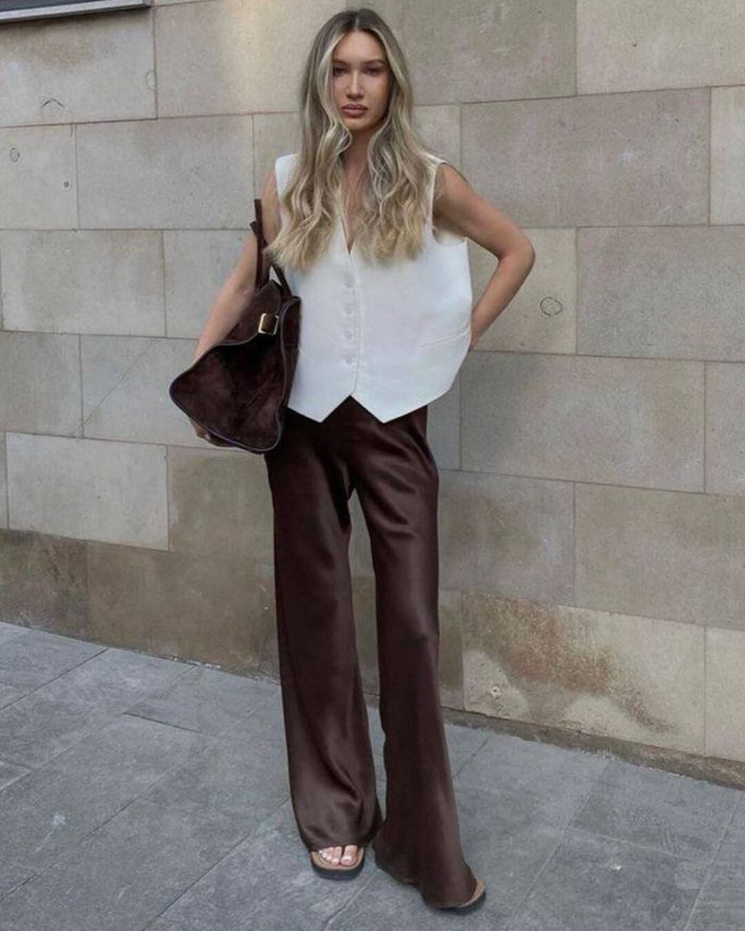 ZEYA - Carlene High Waist Satin Wide Leg Trousers