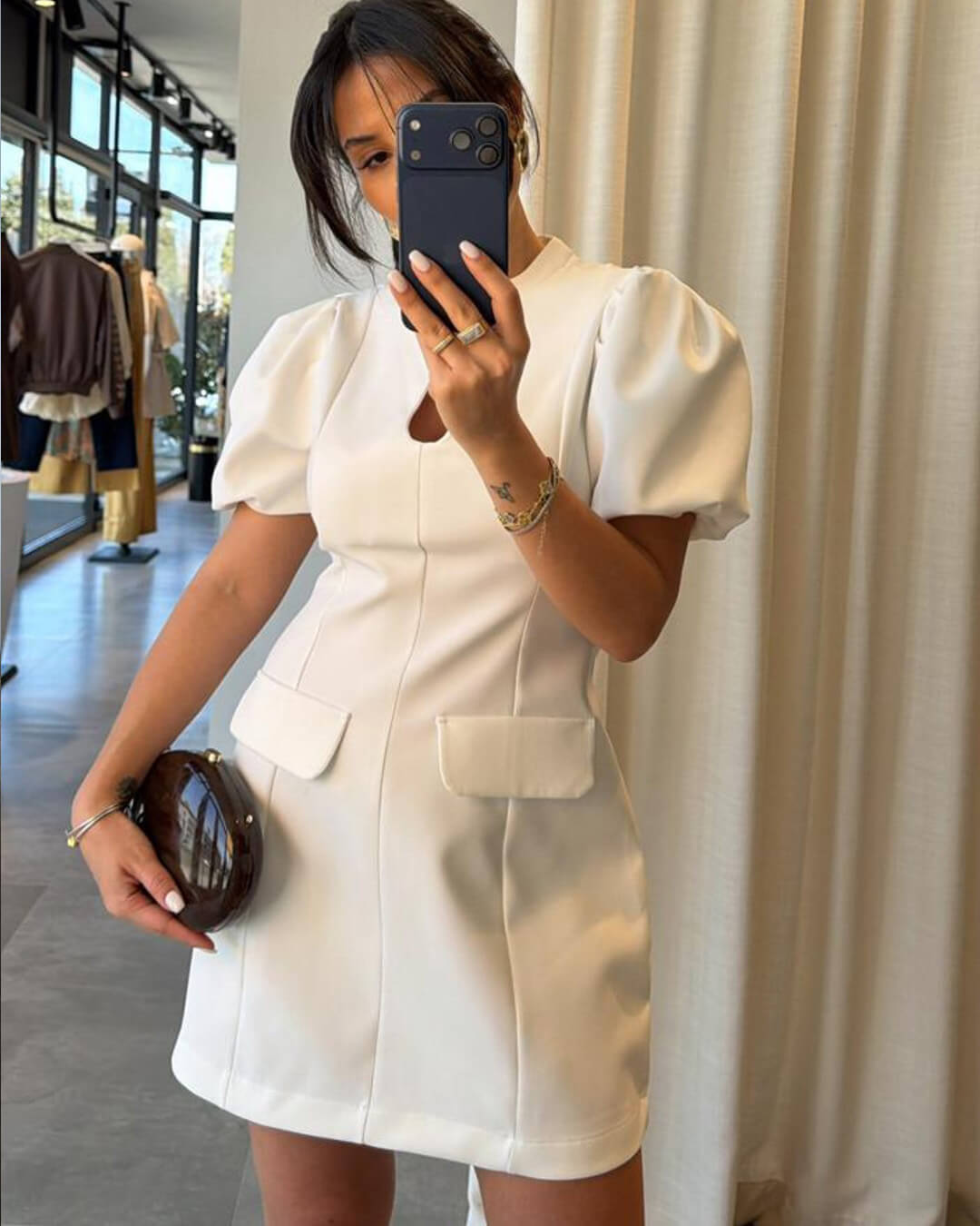 ZEYA - Celeste Puff Sleeve Mini Dress
