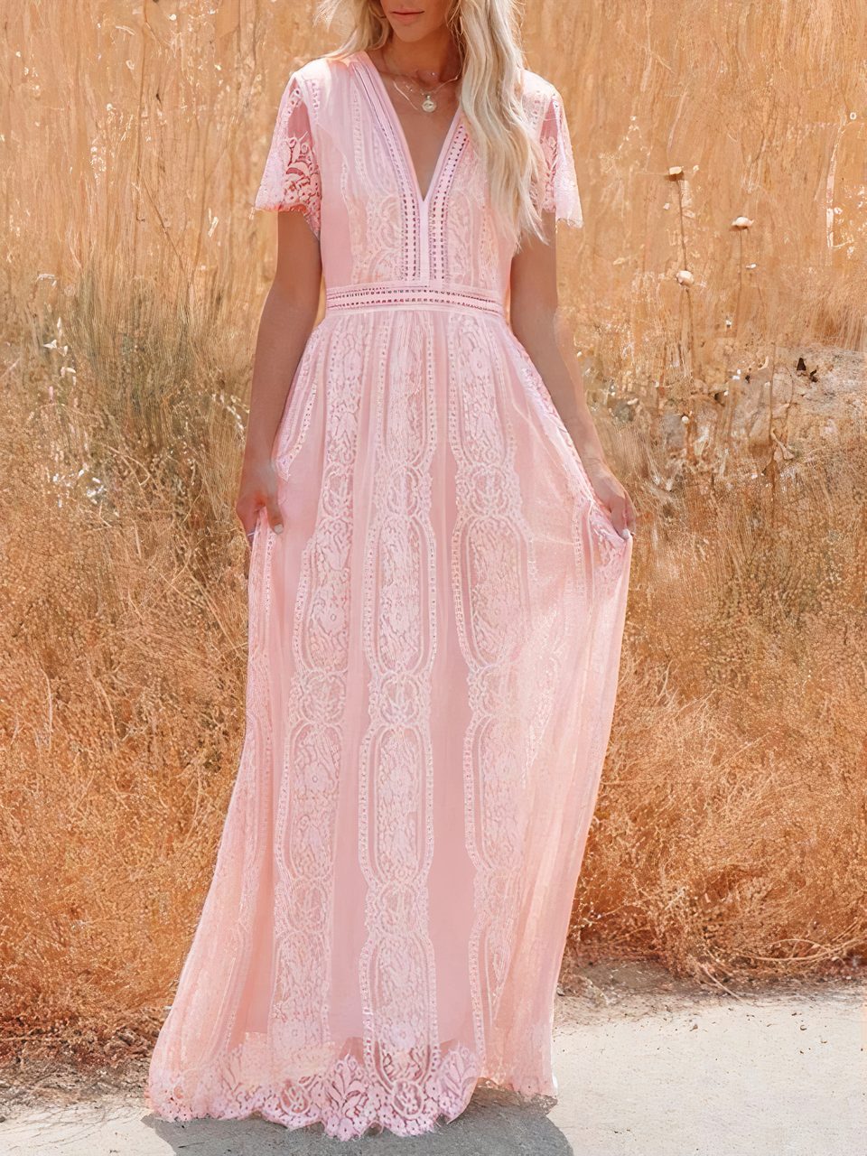 ZEYA - Celestine Bohemian Lace Maxi Dress