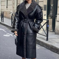 Chantelle Belted Faux Leather Maxi Coat
