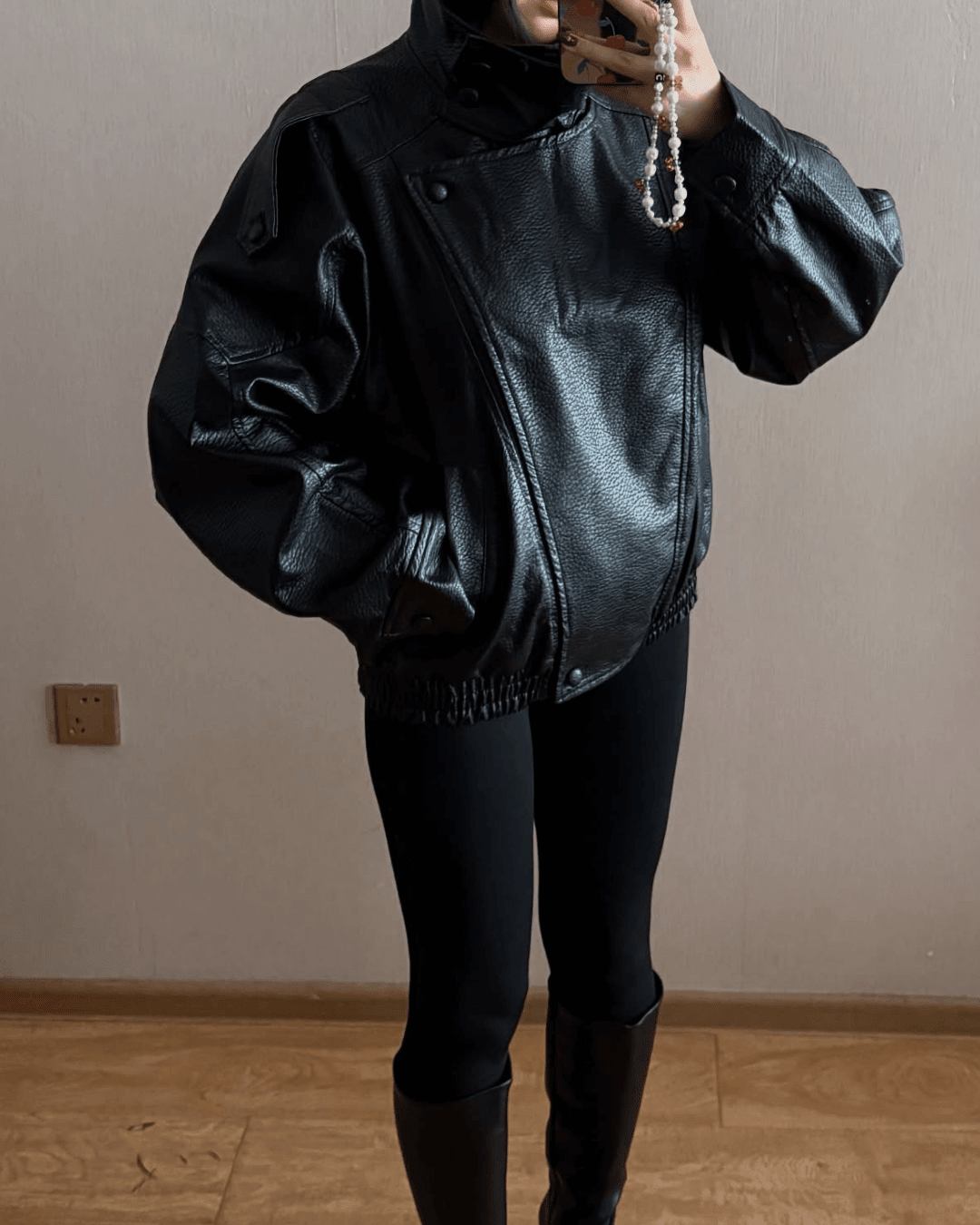 ZEYA - Dina Asymmetrical Leather Jacket