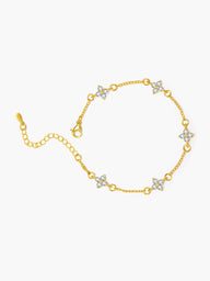 Dina kedjearmband med rhinestoneblommor
