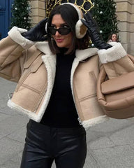 Elodie Faux Suede Faux Fur Jacket