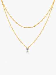 Elora dubbellager zirkonia hängsmycke halsband