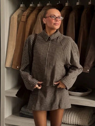Erica Houndstooth Zip Jacket Kostym